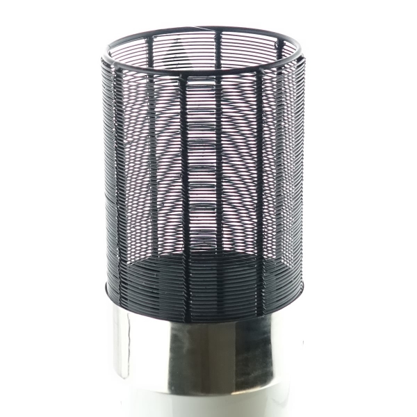 GASPER Windlicht Catalea Silberfarben Ø 13 cm.- Eisendraht & Edelstahl