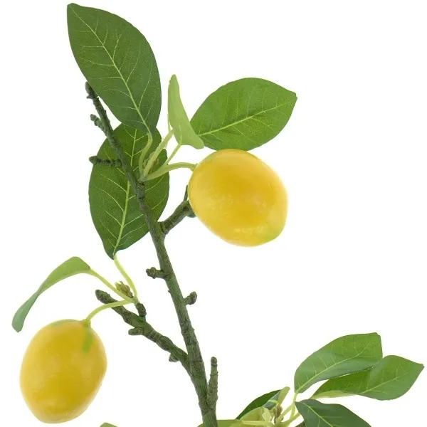 GASPER Zitronenzweig mit 4 Früchten Grün & Gelb 68 cm - Kunstpflanzen