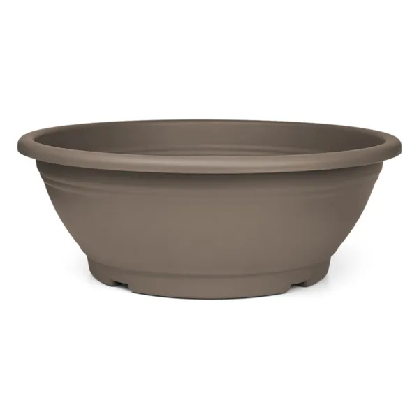 GEDA Pflanzschale 40 x 14 cm mit Loch taupe - aus Kunststoff