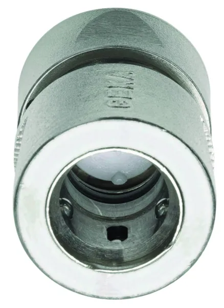 GEKA® plus Schlauchstück mit Wasserstopp 1/2 Zoll Messing vernickelt