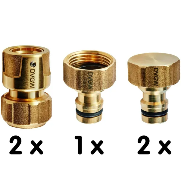 GEKA® plus Trinkwasser Anschluss - Basisset 5-teilig Messing GEKA® plus Trinkwasser Anschluss - Basisset 5-teilig Messing