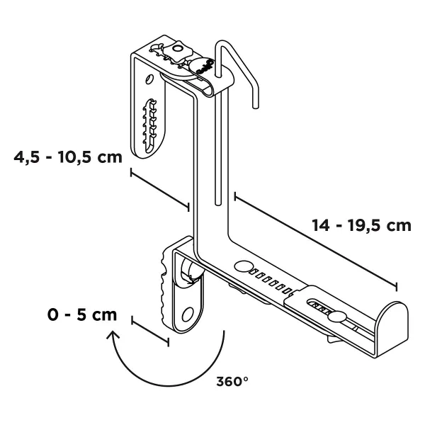 Geli 2 Blumenkastenhalter TYP U Anthrazit 3-fach verstellbar