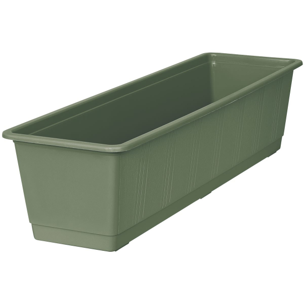Geli Balkonkasten STANDARD Pistaziengrün mit Holzstruktur  60 cm - Kunststoff
