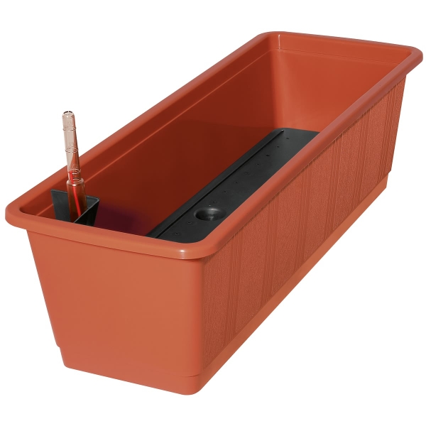 Geli Balkonkasten AQUA GREEN Terracotta  60 cm mit Bewässerungssystem - Kunststoff