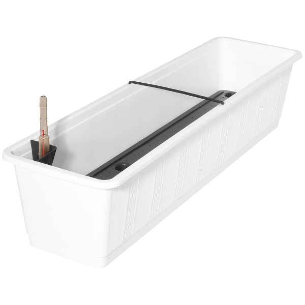 Geli Balkonkasten AQUA GREEN Weiß  80 cm mit Bewässerungssystem - Kunststoff