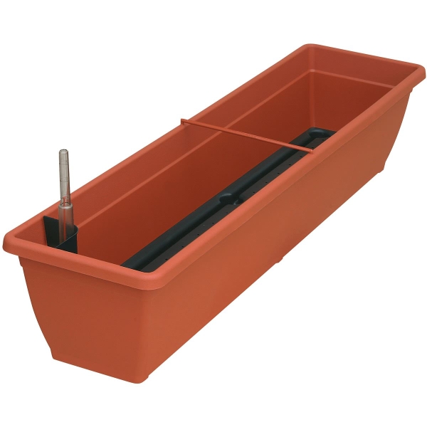 Geli Balkonkasten AQUA TOSCANA Terracotta  80 cm mit Bewässerungssystem - Kunststoff