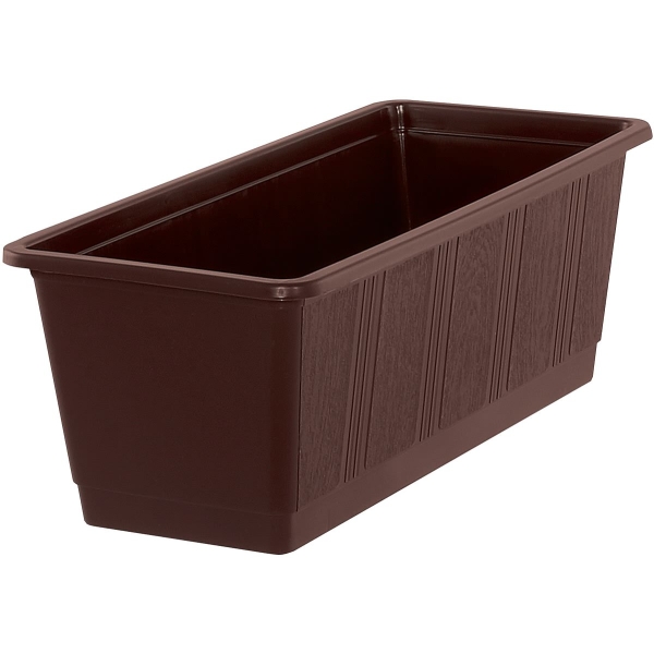 Geli Balkonkasten STANDARD Braun mit Holzstruktur  40 cm - Kunststoff