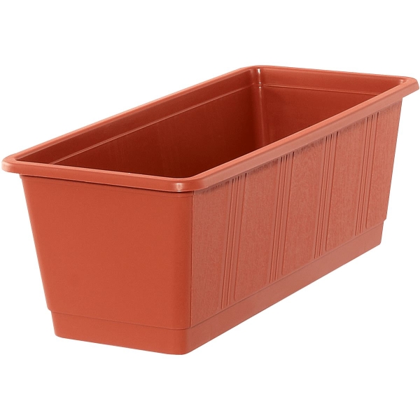 Geli Balkonkasten STANDARD Terracotta mit Holzstruktur  40 cm - Kunststoff