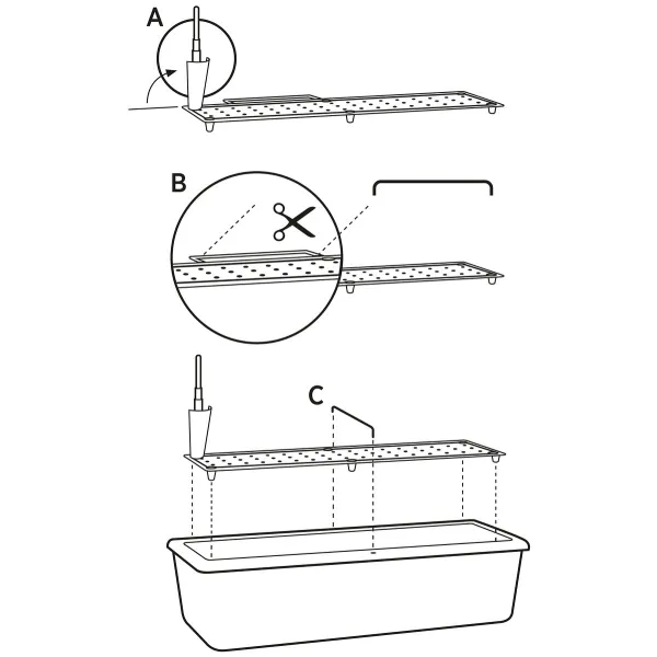 Geli Bewässerungsblumenkasten VIVA Weiß 80 x 21,2 cm - Kunststoff