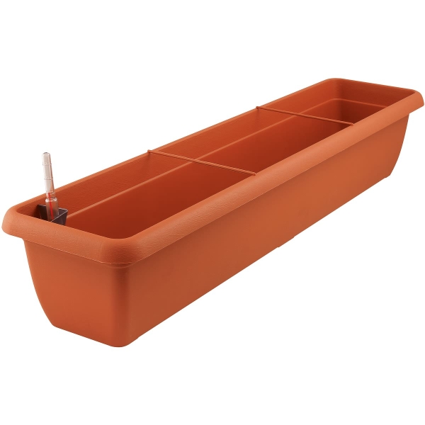 Geli Blumenkasten AQUA ANDALUCIA Terracotta 100 cm mit Bewässerungssystem - Kunststoff