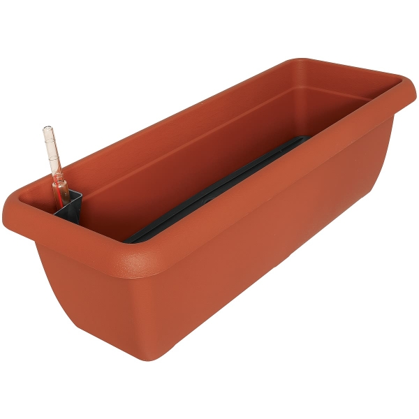 Geli Blumenkasten AQUA ANDALUCIA Terracotta  60 cm mit Bewässerungssystem - Kunststoff