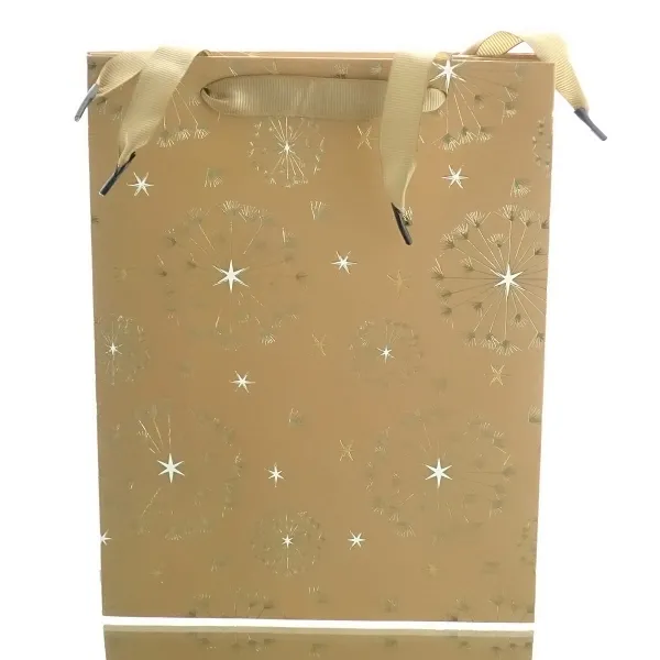 Geschenktasche Braun mit weihnachtlichem Muster & Griff 18 x 24 cm - Papier Geschenktasche Braun mit weihnachtlichem Muster & Griff 18 x 24 cm - Papier