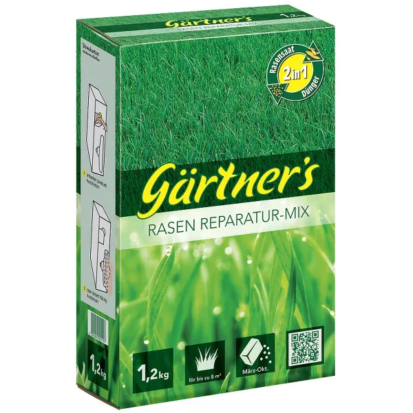 gpi Gärtner´s Rasen Reparatur-Mix für bis zu 8 m² - 1,2 kg