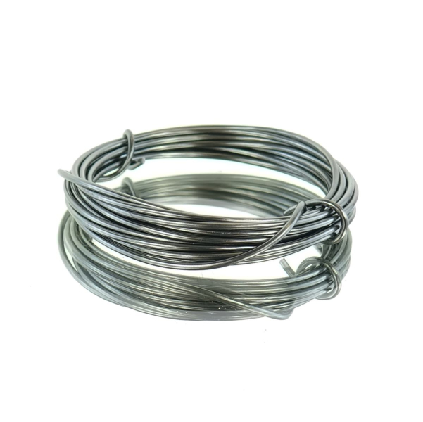 H & R Bastel - Aluminiumdraht Anthrazit rostfrei Ø 2 mm - 3 Meter