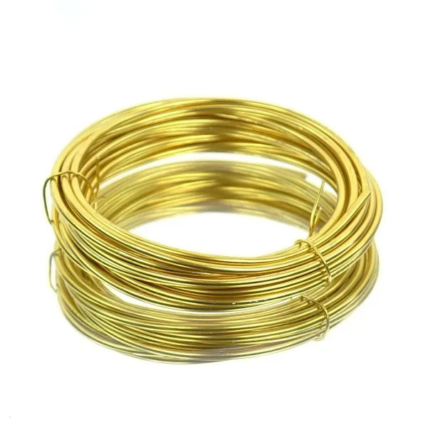 H & R Bastel - Aluminiumdraht Goldfarben rostfrei Ø 2 mm - 3 Meter