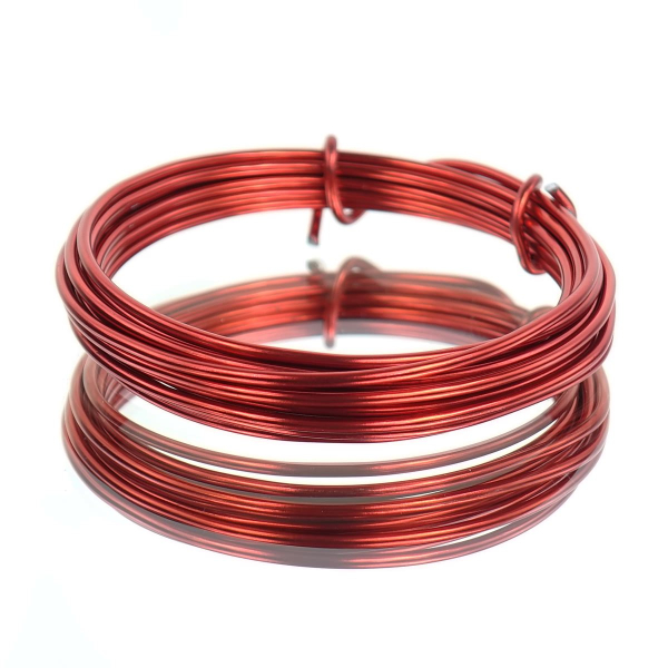 H & R Bastel - Aluminiumdraht Rot rostfrei Ø 2 mm - 3 Meter