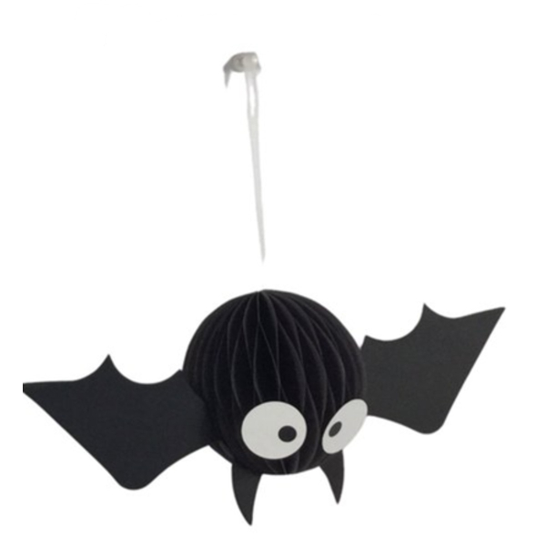 Boltze Hängefigur Websy Fledermaus Schwarz kopfüber Höhe 17 cm - Papier