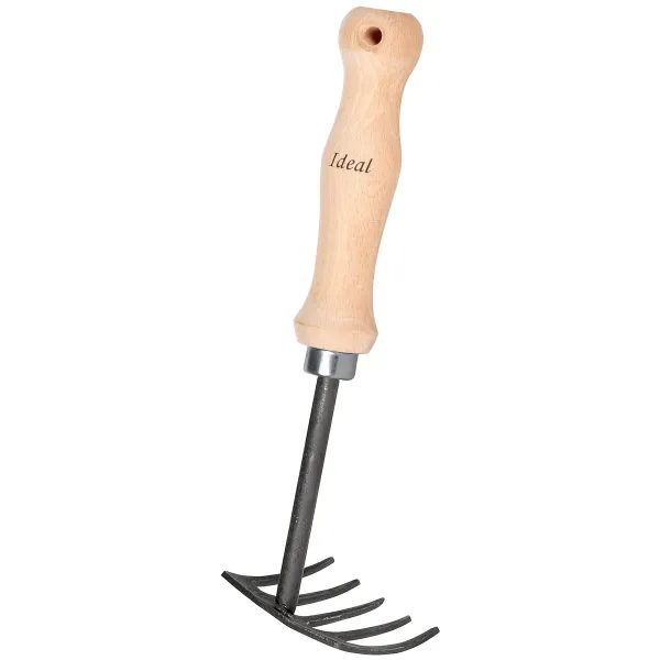 IDEAL-Handrechen mit 15,5 cm Buchenstiel - Hochwertiger Vergütungsstahl