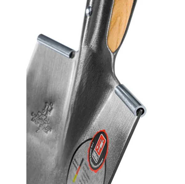 IDEAL-Spaten Premium Gärtner Form Doppelfederspaten mit Tritt Eschen-D-Stiel - Größe 2