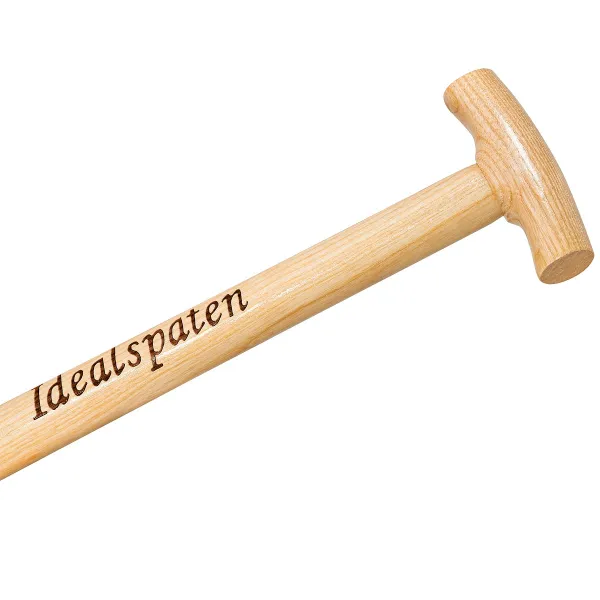 IDEAL-Spaten Premium Gärtner Form Doppelfederspaten mit Tritt Eschen-T-Stiel - Größe 2
