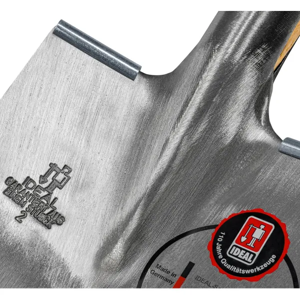 IDEAL-Spaten Premium Gärtner Form Doppelfederspaten mit Tritt Eschen-D-Stiel - Größe 2