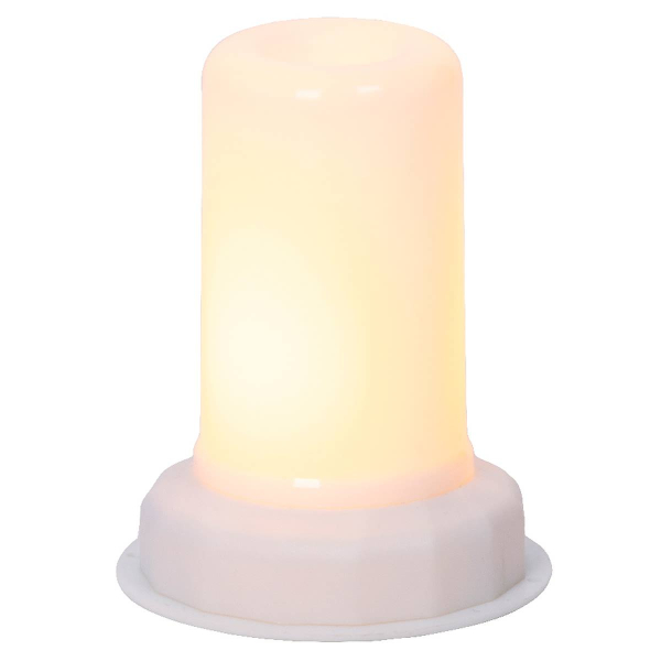 Lumineo Batterie LED Kerzenersatz mit Flackereffekt Ø 7,5 cm Höhe 9,5 cm - warmweiß