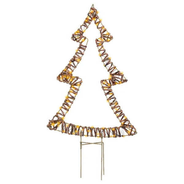 Lumineo Batterie Micro-LED Tannenbaum Braun 42 x 62 cm 100 Lichter - klassisch warm