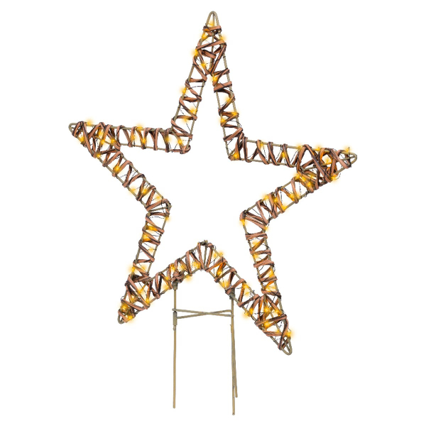 Lumineo Batterie Micro-LED Stern Braun Ø 48 cm Höhe 54 cm 100 Lichter - klassisch warm