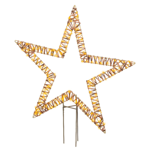 Lumineo Micro-LED Stern Braun Ø 76 cm Höhe 92 cm 200 Lichter - klassisch warm