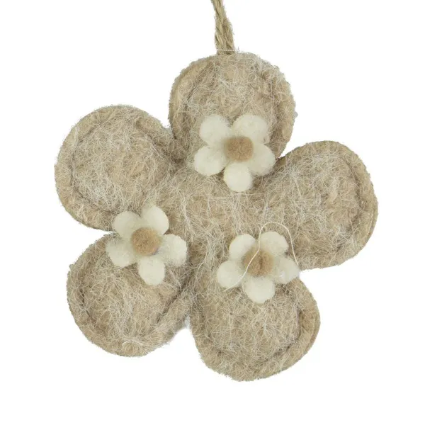Decoris® Blüte mit Blütendeko & Aufhänger Ø 9,5 cm - Polyesterfilz