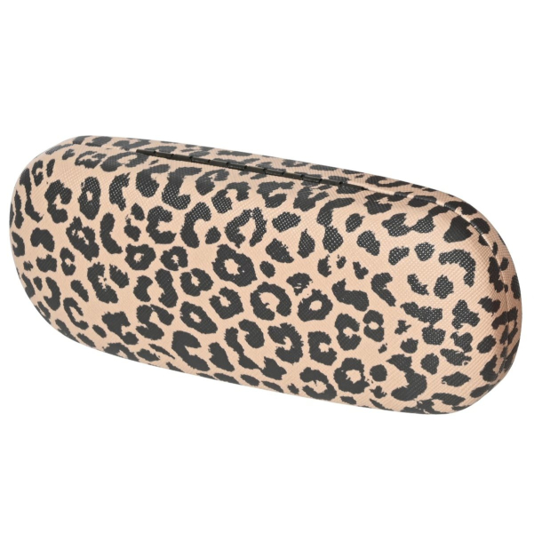 Kaemingk Hartschalen Brillenetui Leopardenlook Schwarz-Beige 6 x 16,5 cm - Polyester