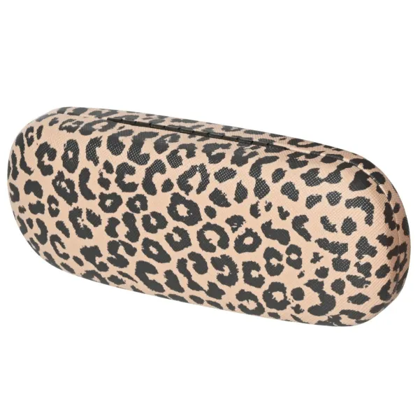 Kaemingk Hartschalen Brillenetui Leopardenlook Schwarz-Beige 6 x 16,5 cm - Polyester