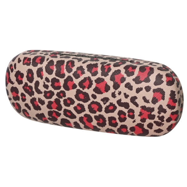 Kaemingk Hartschalen Brillenetui Leopardenlook Schwarz-Rot 6 x 16,5 cm - Polyester