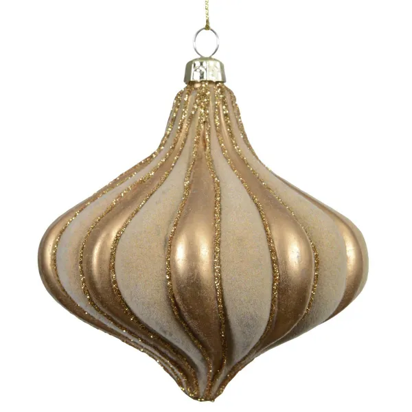 Anhänger Zwiebelform Ø 10 cm gold-/beigefarben - Kunststoff Anhänger Zwiebelform Ø 10 cm gold-/beigefarben - Kunststoff