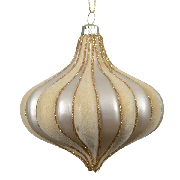 Anhänger Zwiebelform Ø 10 cm silber-/gold-/beigefarben