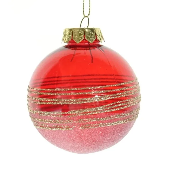 Kaemingk Bruchfeste Weihnachtskugel Rot mit 3fach Oberfläche Ø 8 cm - Kunststoff Kaemingk Bruchfeste Weihnachtskugel Rot mit 3fach Oberfläche Ø 8 cm - Kunststoff