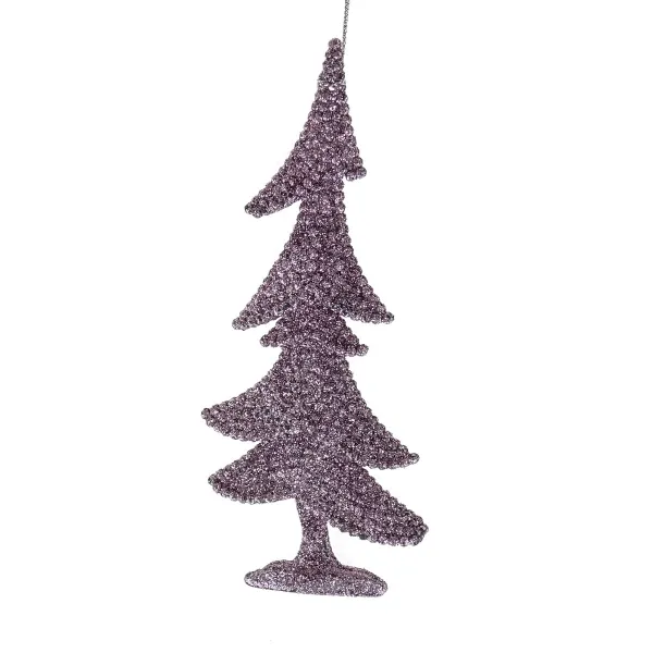 Kaemingk Bruchfester Weihnachtstannenbaumanhänger Lilac lila mit Glitter 15 cm