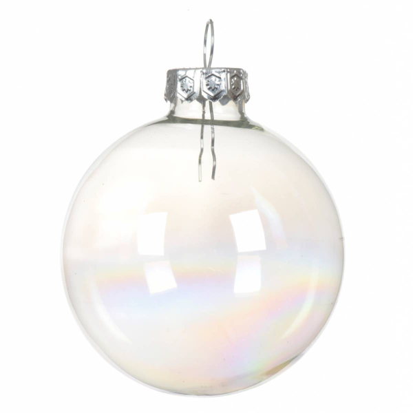 Kaemingk Christbaumkugeln tranparent-irisierend Ø 7 cm, aus Glas 8er Set