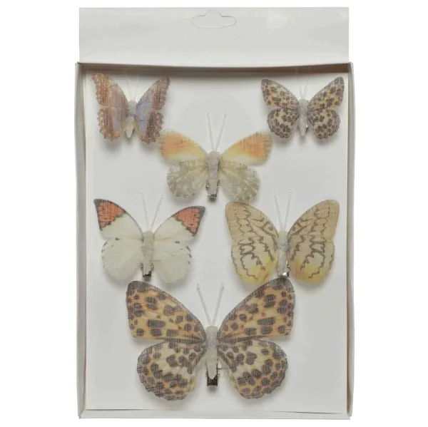 Kaemingk Deko-Schmetterlinge aus Organza mit Clip im 6 er Pack Kaemingk Deko-Schmetterlinge aus Organza mit Clip im 6 er Pack