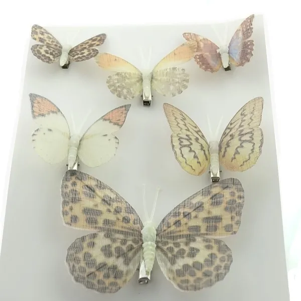 Kaemingk Deko-Schmetterlinge aus Organza mit Clip im 6 er Pack