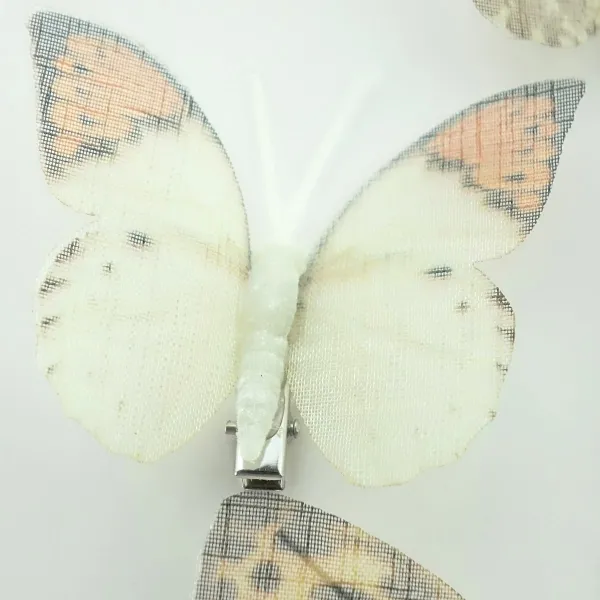 Kaemingk Deko-Schmetterlinge aus Organza mit Clip im 6 er Pack