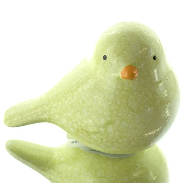 Kaemingk Deko-Vogel Gelb lasiert nach rechts schauend 7 cm - Terracotta