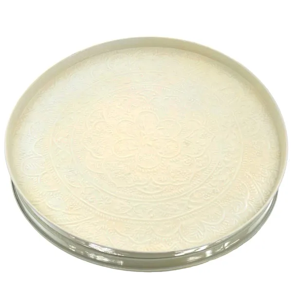 Kaemingk Dekoteller Eisen 60-H3 cm creme