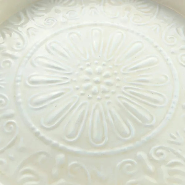 Kaemingk Dekoteller Mandalastyle Creme-Beige mit hohem Rand Ø 33 cm - Metall