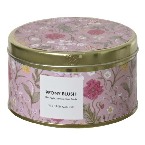 Kaemingk Duftkerze in Dose Peony Blush Ø 7,8 cm Höhe 4,5 cm - Wachs & Metall