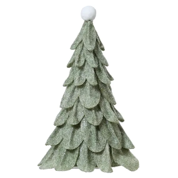 Weihnachtsdeko Tannenbaum Hellgrün/Grau 24 cm - Filz