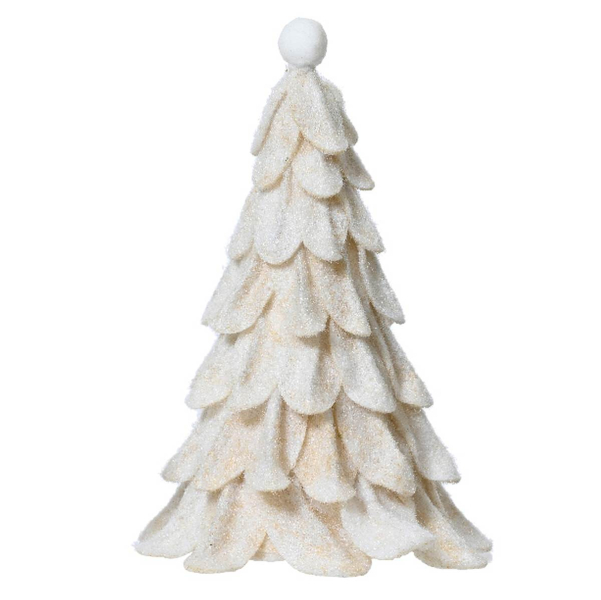 Weihnachtsdeko Tannenbaum Weiß/Cremefarben 24 cm - Filz