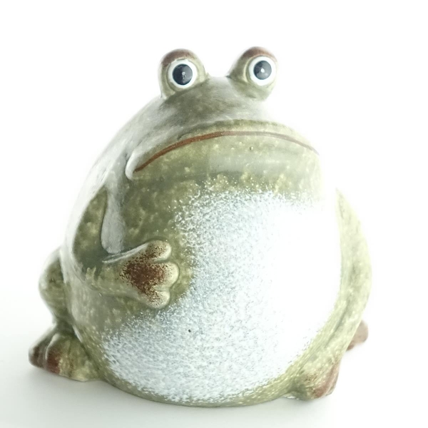 Kaemingk Frosch Grün - Weiß 12 cm x 11 cm - Terracotta