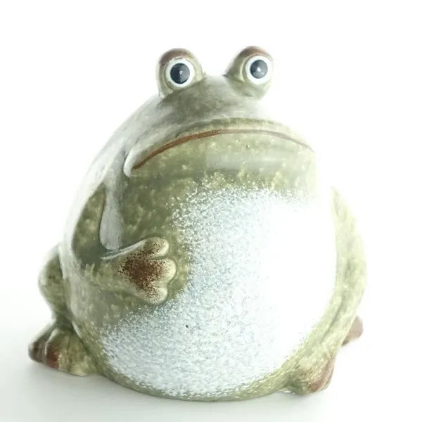 Kaemingk Frosch Grün - Weiß 12 cm x 11 cm - Terracotta
