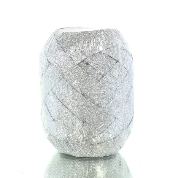 Kaemingk Geschenkband Silberfarben mit Glitzereffekt - 20 Meter